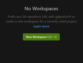 Gitpod: Select new workspace