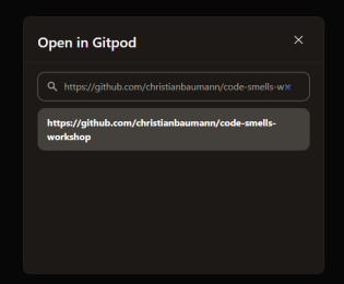 Gitpod: Select project